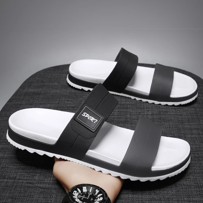 2023 High Quality Men Slippers Slides Outdoor Indoor Non-slip Light Soft Bottom  Flip Flops Sandals Beach Shoes Slippers Home