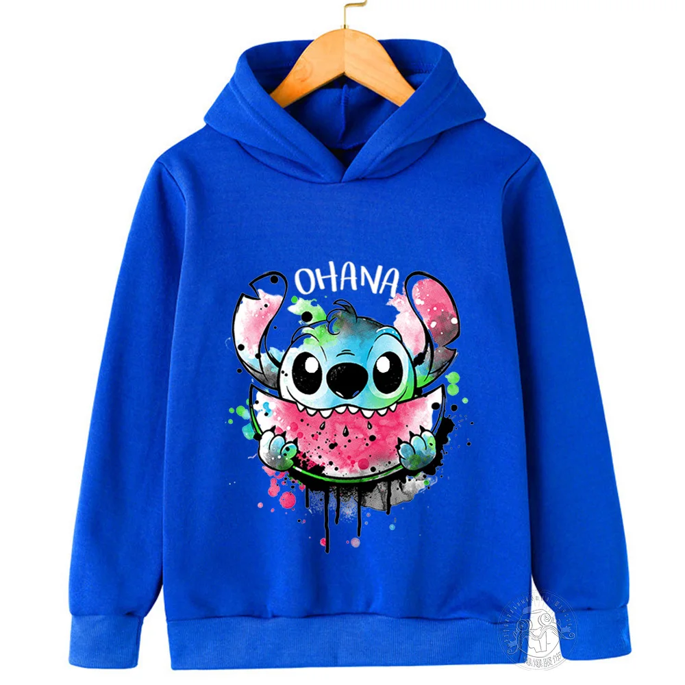 Disney Stitch Children\'s Street Fashion Sweater Boys Girls Tops Children\'s Sports Pullover Outdoor Sports Hoodie