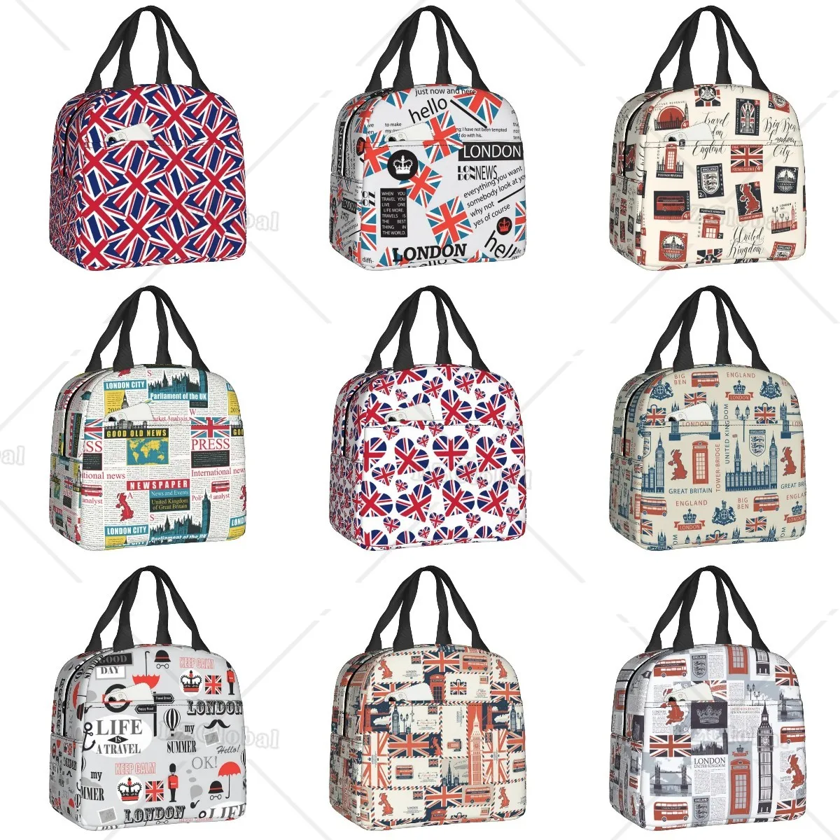 United Kingdom Flag Lunch Box Women Waterproof UK British Symbol Thermal Cooler Food Insulated Lunch Bag School Picnic Tote Bags