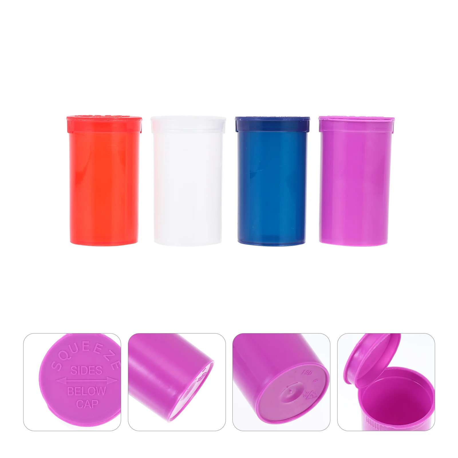 10 Pcs Medicine Storage Tube Container Small Bottle Mini Portable Cans Plastic Empty Colorful Holder