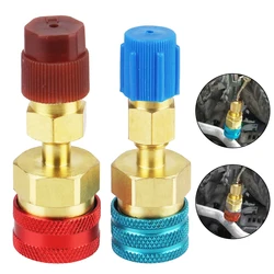 R1234YF Quick Fitting Coupler Connector Car Tools High Low Side Adapter Fitting Car Air Conditioning Refrigerant Brass Adapters
