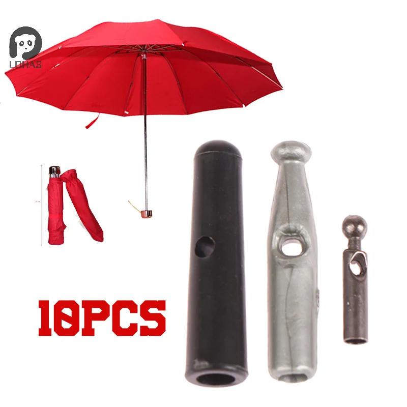 10pcs/Set Folding Umbrella Bones Cover Metal Parts Components Metal Umbrella Tail Beads