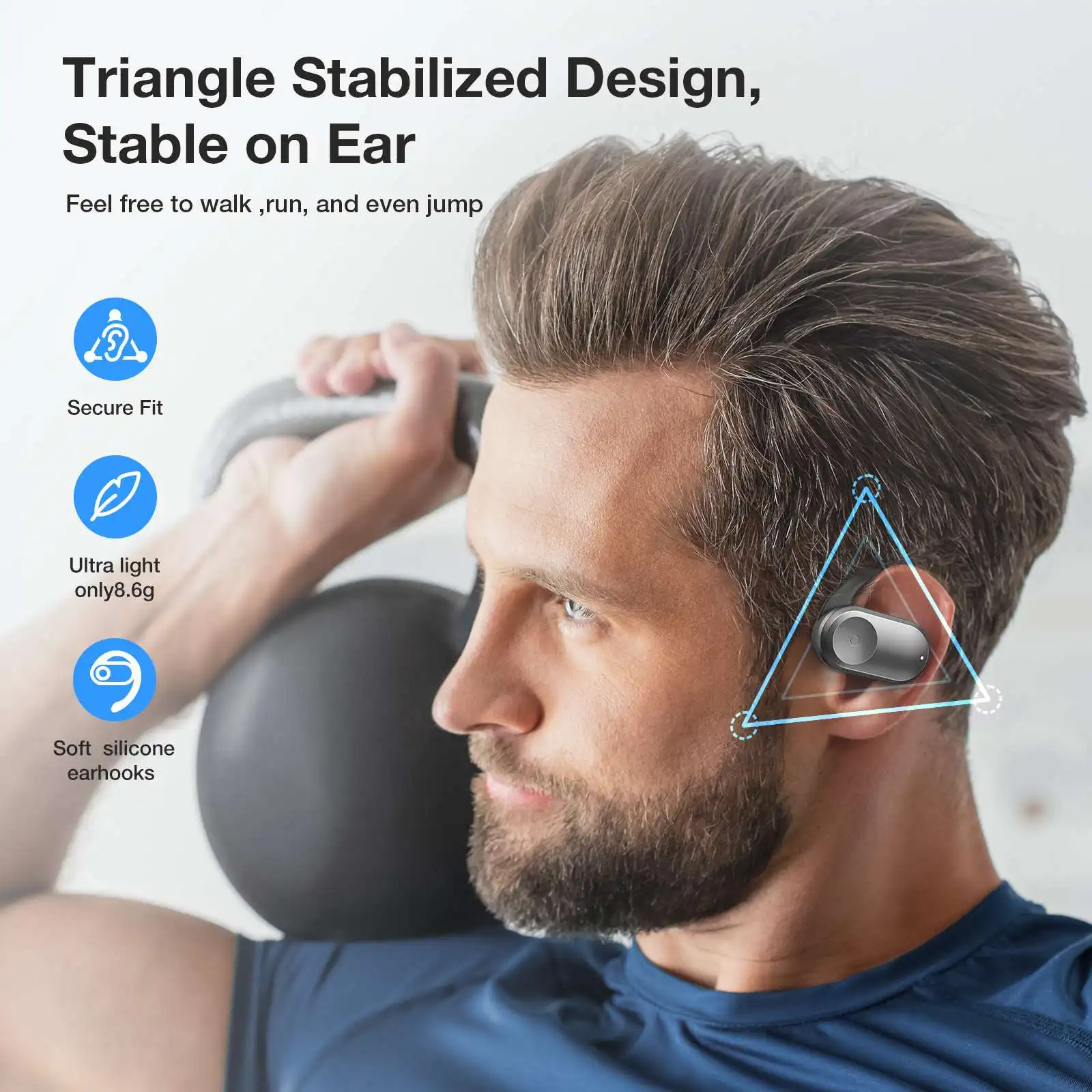 BlitzWolf BlitzMax BM-CT1 cuffie Open Ear auricolare bluetooth 16.2mm driver di grandi dimensioni Bass 50h batteria ENC HD chiamate auricolari