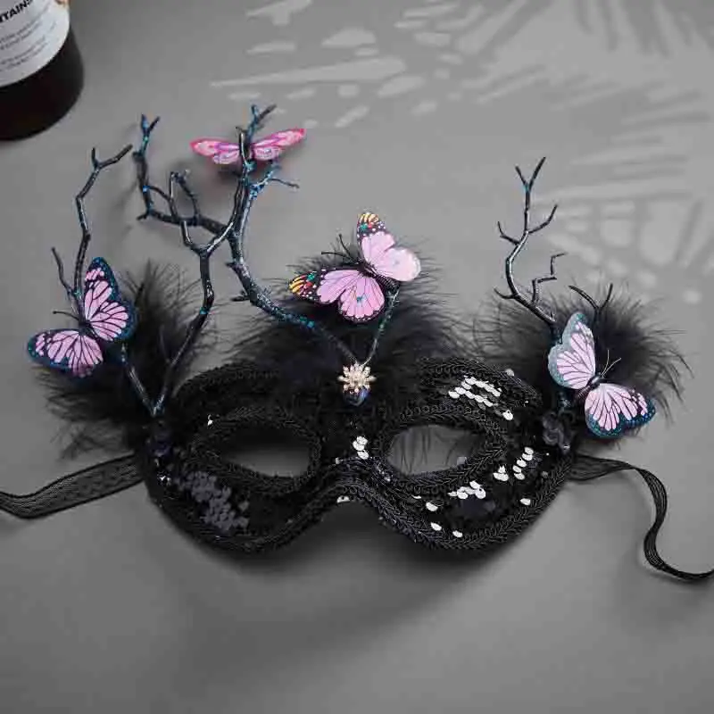 Europeu americano moda masquerade máscaras sexy flor rendas borla gradiente cosplay traje festival dia das bruxas festa de casamento barra