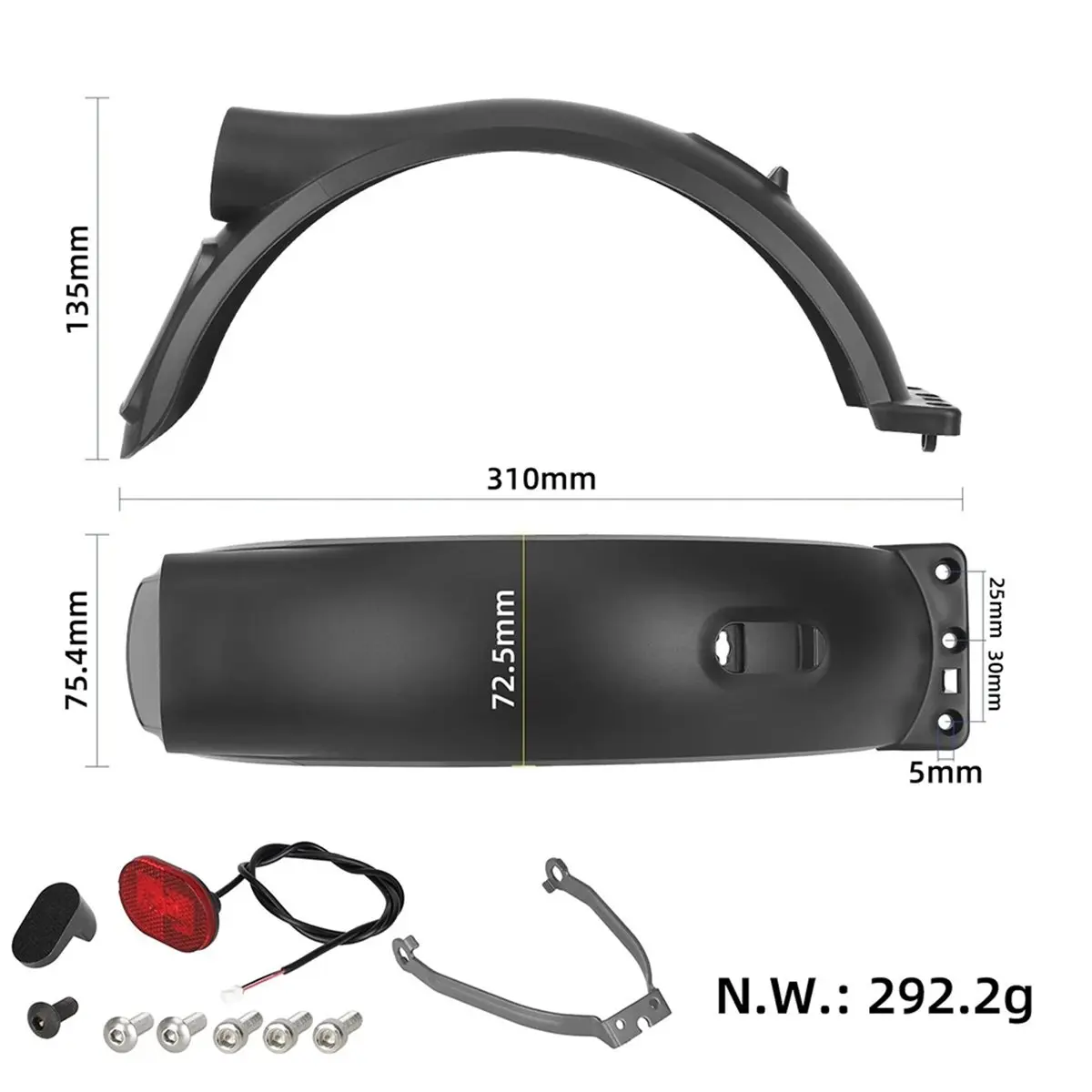 

(X07A) Rear Fender Taillight for Xiaomi Mi 6 Lite Electric Scooter Rear Mudguard Lights Replacement Parts Accessories