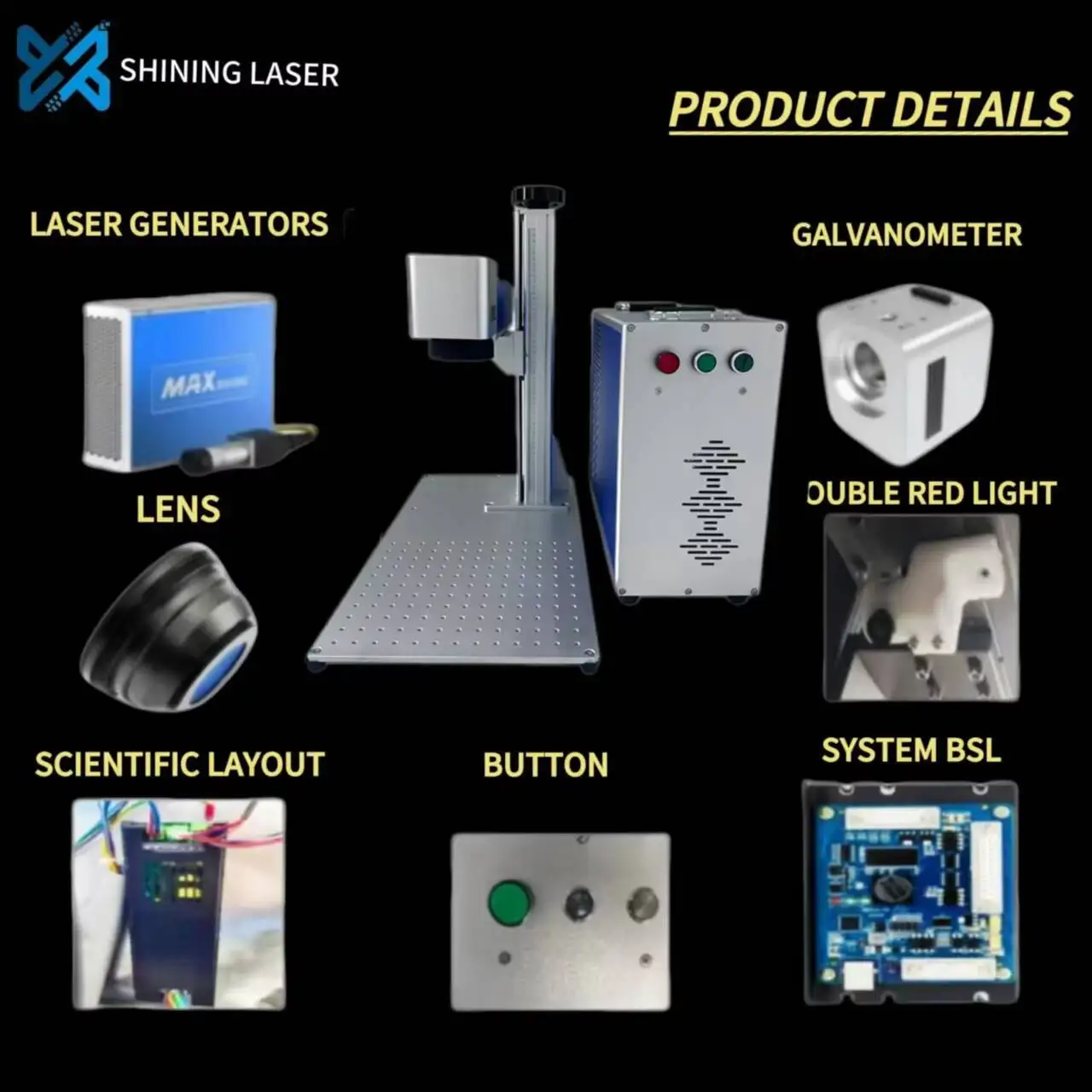 50W 100W Split Fiber Laser Marking For Plastics Steel Aluminum-Mobile/Computer Version MOPA Color Engraving Hine