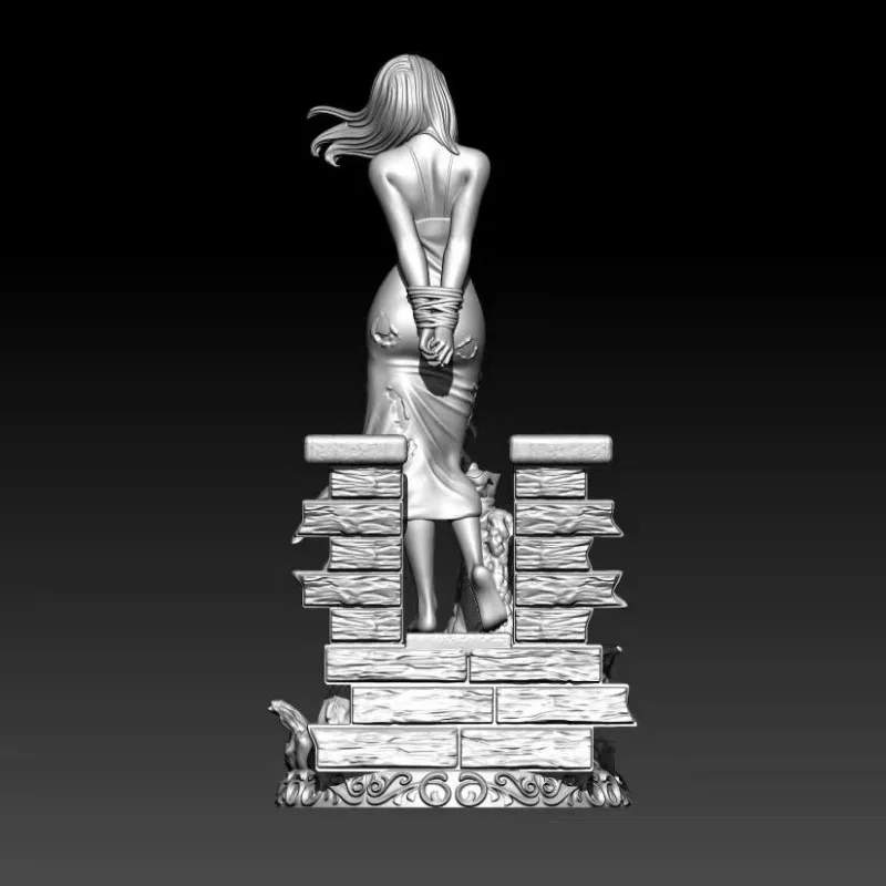 مجموعة نماذج مجسمة من الراتنج ، هواية خيالية لفتاة لطيفة وتمساح مصغرة ، غير مجمعة وغير مصبوغة ، شحن مجاني ، مقياس من الراتنج #2