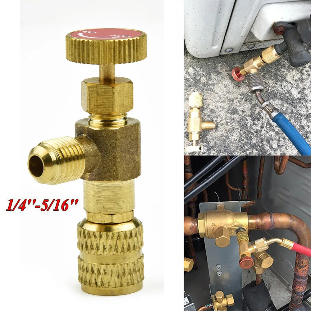 Adapter Flow Control Valve Airconditioning Koperlegering Voor 1/4\\\\\\\\\\\\\"-5/16 \\\\\\\\\\\\\'\\\\\\\\\\\\\\\'