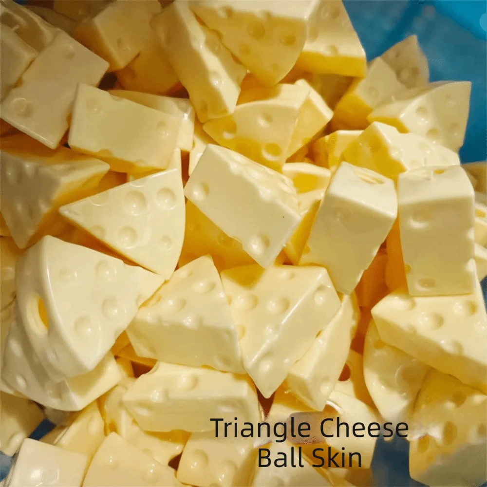 Sensory Triangle Square Cheese Ball Skin Squeeze Flexible DIY Empty Ball Skin Soft TPR With Lid DIY Pressure Ball Kit