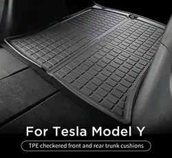 Per Tesla Model Y 2024 tappetino per bagagliaio posteriore tappetini anteriori e posteriori tappetino per rivestimento del carico accessori interni per auto protettivi nero