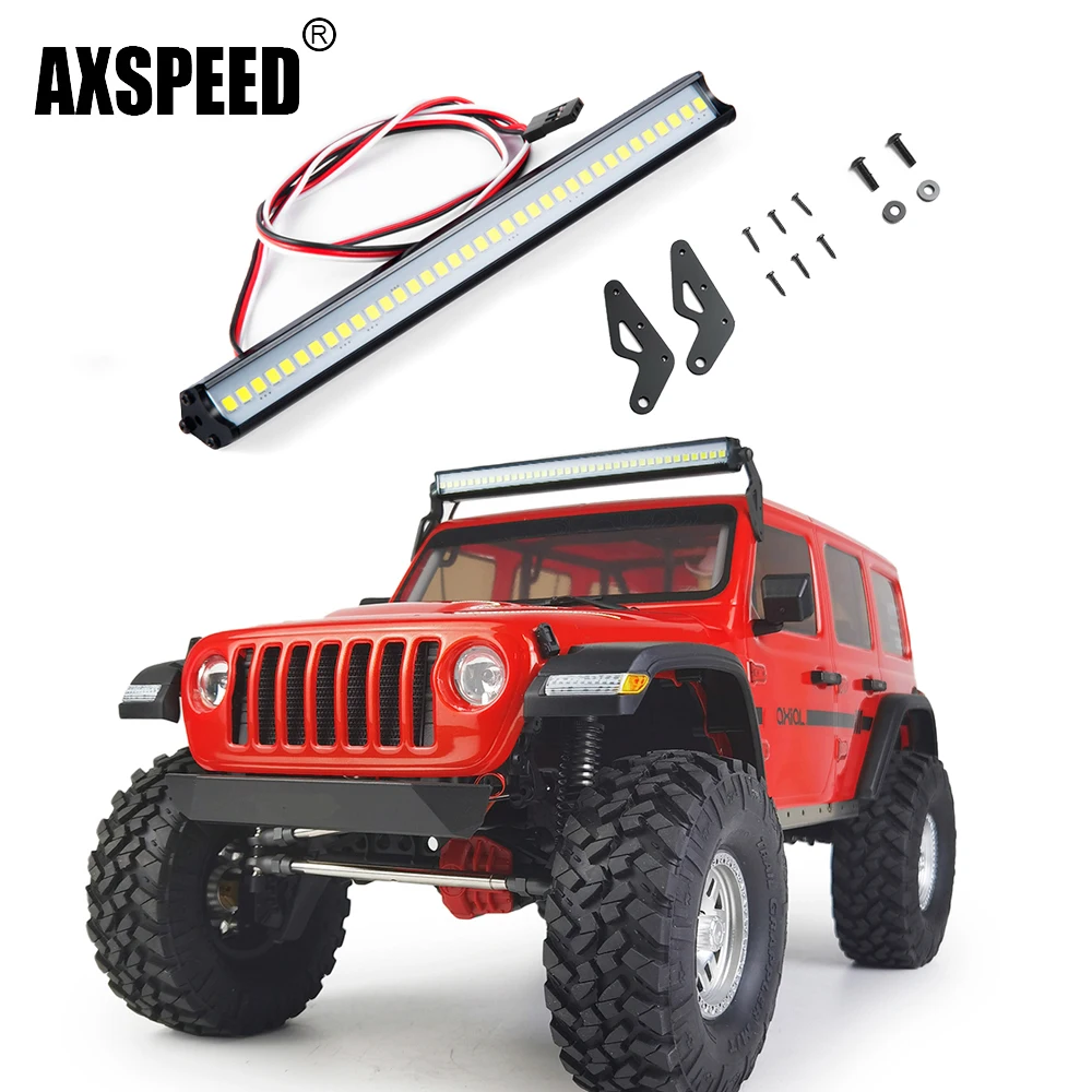 AXSPEED 36 LED Roof Lamp Super Bright Light Bar for Axial SCX10 I III JEEP Wrangler Gladiator TRX-4 1/10 RC Crawler Car Model