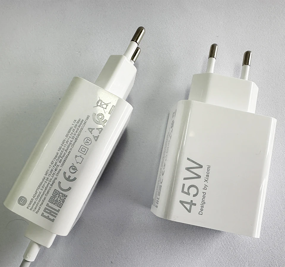 Cargador Original Xiaomi Redmi de 45W, Adaptador de Carga Rápida EU de 33W 18W 27W, Cable Tipo C, Mi Poco M7 X7 K40 Note