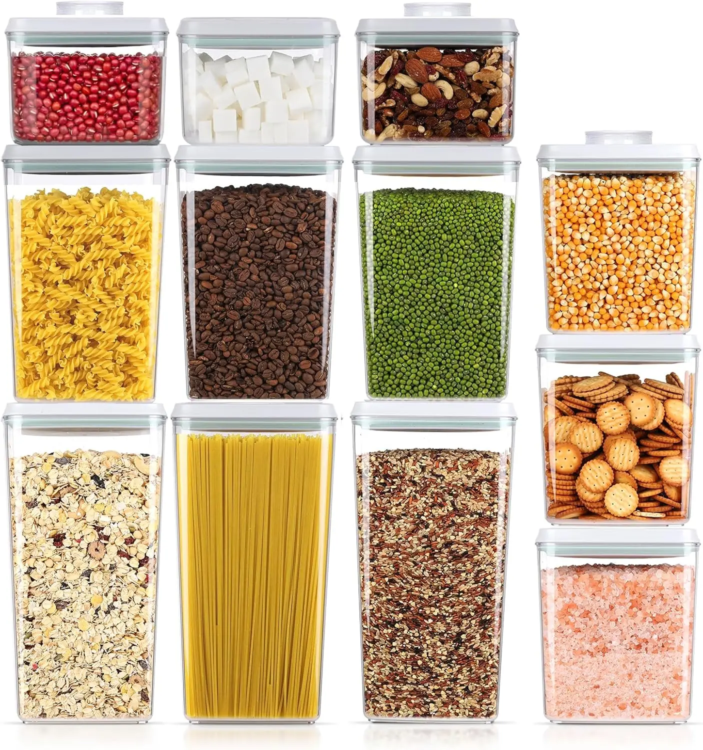 12 Pcs Pop Food Storage Containers Airtight Food Storage Containers Set with Lids Kitchen Pantry Organization and Storage, 3.