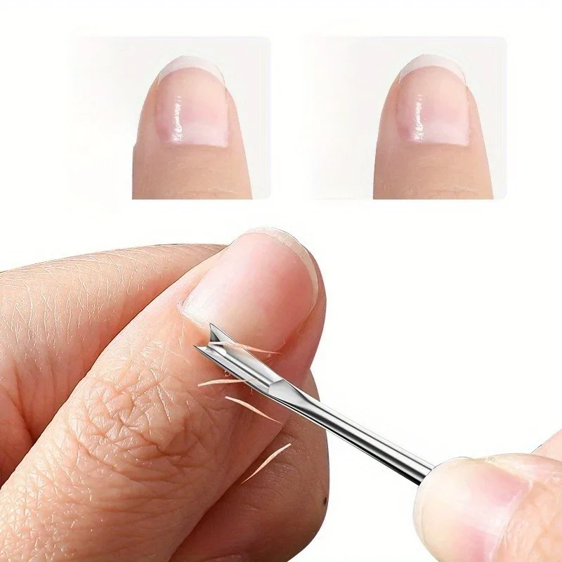 Coussinets de frottement de sable avant en acier à Double tête pour Nail Art, 2 pièces, fer à cheval, Peeling, Surface de réparation des ongles, outil d'art des ongles