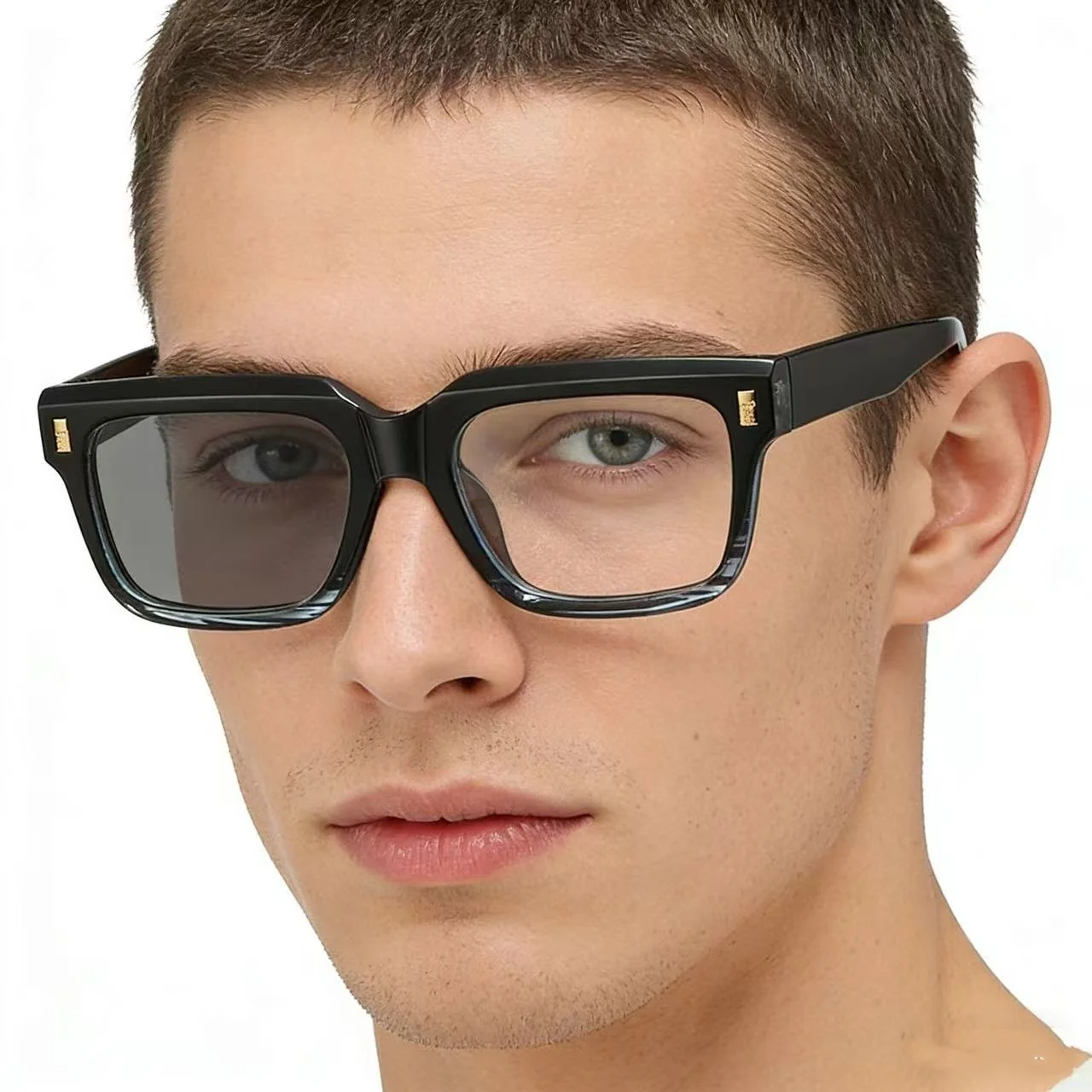 

Vintage Square Glass Frame Prescription Glasses Men Anti Blue Ray Photochromic Glasses Myopia Eyeglasses for Man 0 -50 -75 to 6