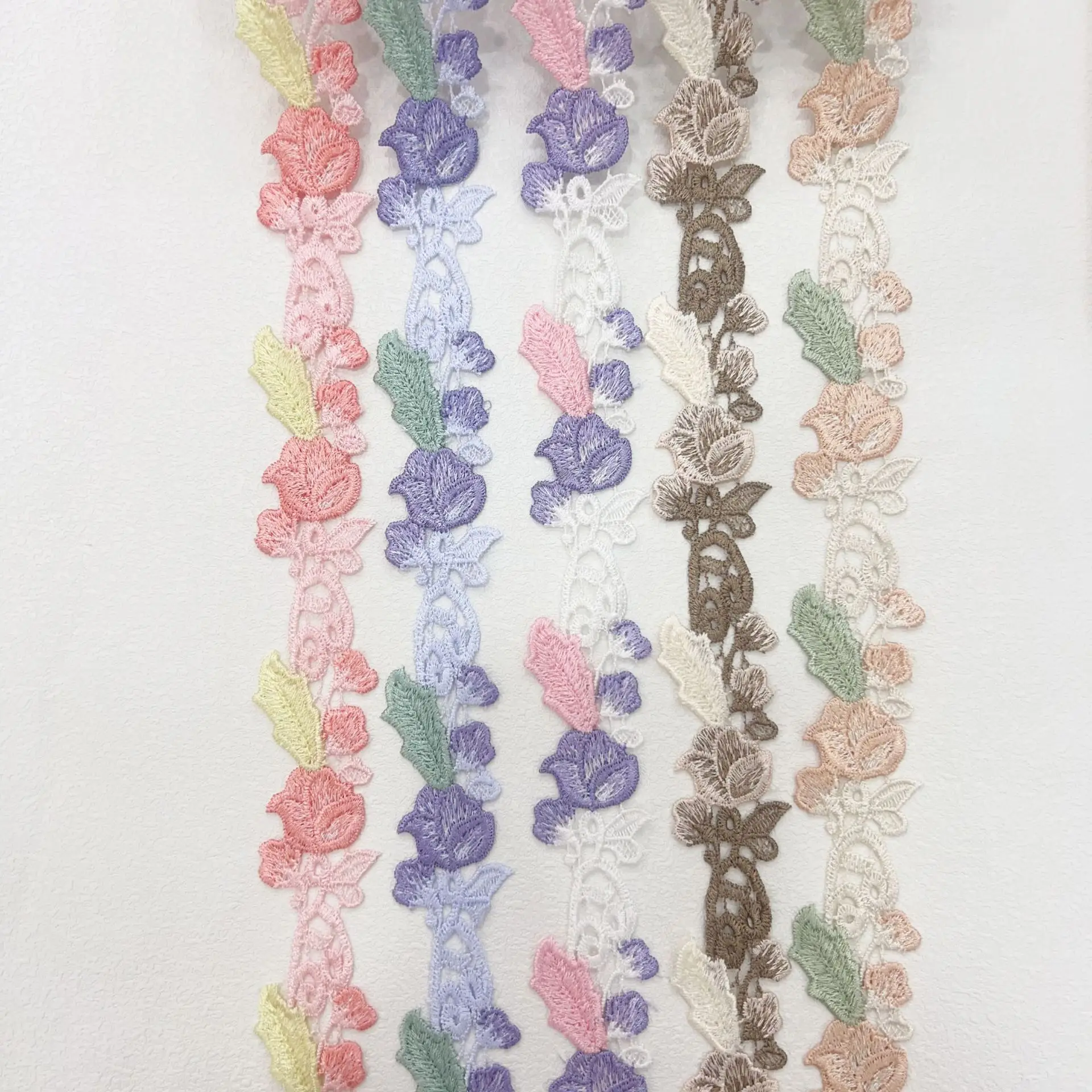 150Yards Colored Water soluble Embroidery Lace Lolita Clothing Lace Accessories Cheongsam Baby Clothing Lace