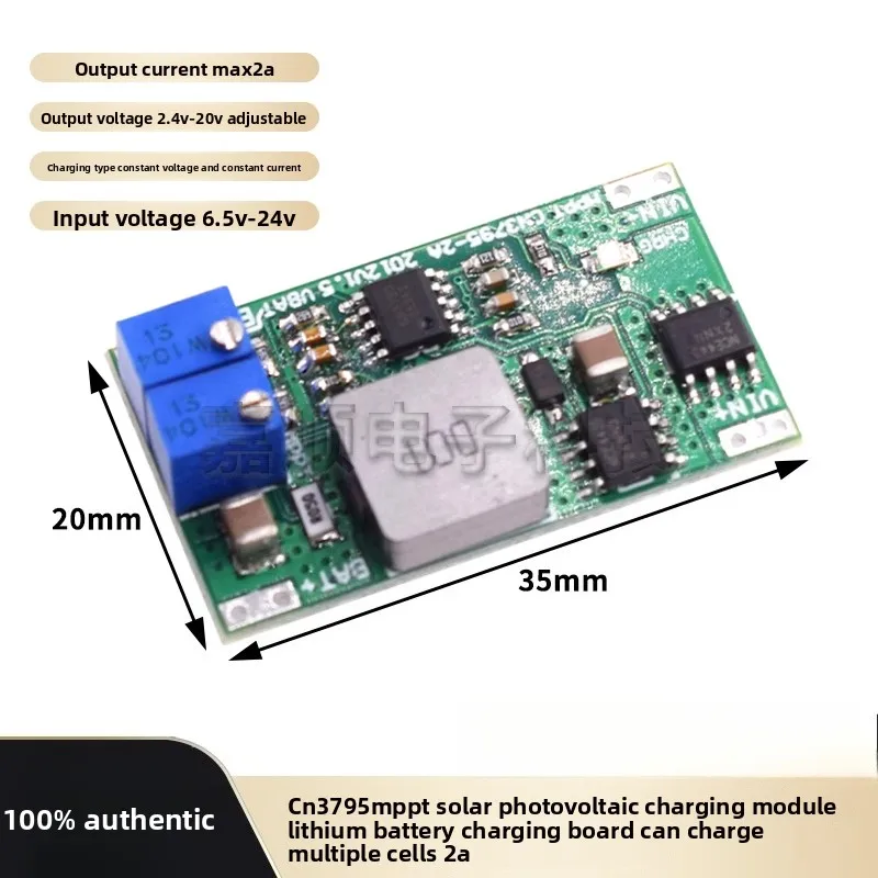 CN3795 MPPT Solar Charger Module 2A Lithium Battery Charging Board Multi Cell Support
