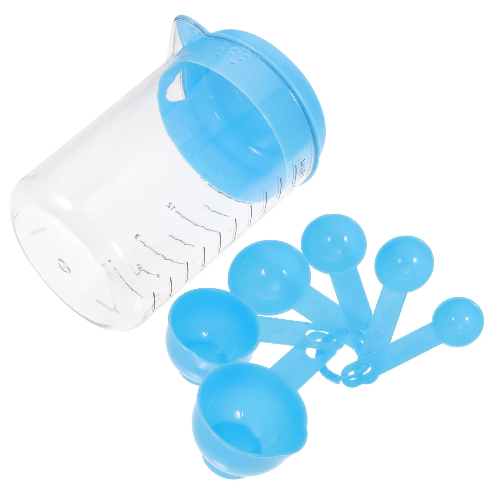 

7pcs Measuring Cup Set 500ml Graduated Cups 6 Spoons Baking Tool Thick Plastic Corrosion Resistant No Rust Kitchen