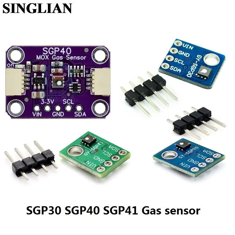 GY-SGP30 SGP40 SGP41 Gas Sensor Module Multi-pixel Gas Sensor TVOC/eCO2 Air Quality Formaldehyde Carbon Dioxide Detector Tester