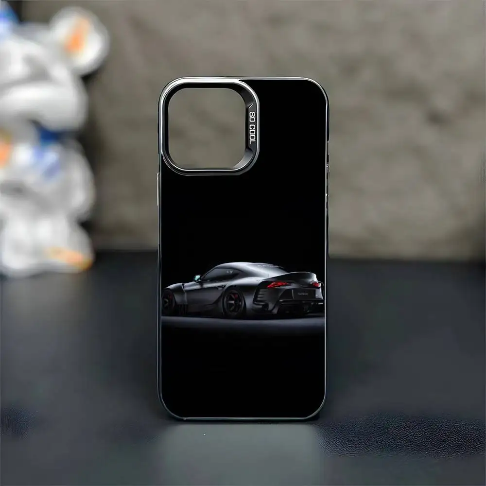 Cool e-executive sedan telefoonhoesje voor iPhone 16,15,14,13,12,11, Mini, Pro, MAX zwarte matte schokbestendige hoes