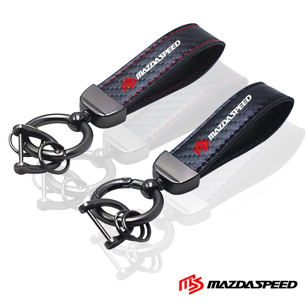 for mazda mazdaspeed 3 6 mx-5 5 ms miata protege rx8 car Key chain Rings carbon fiber keychain Car Accessories