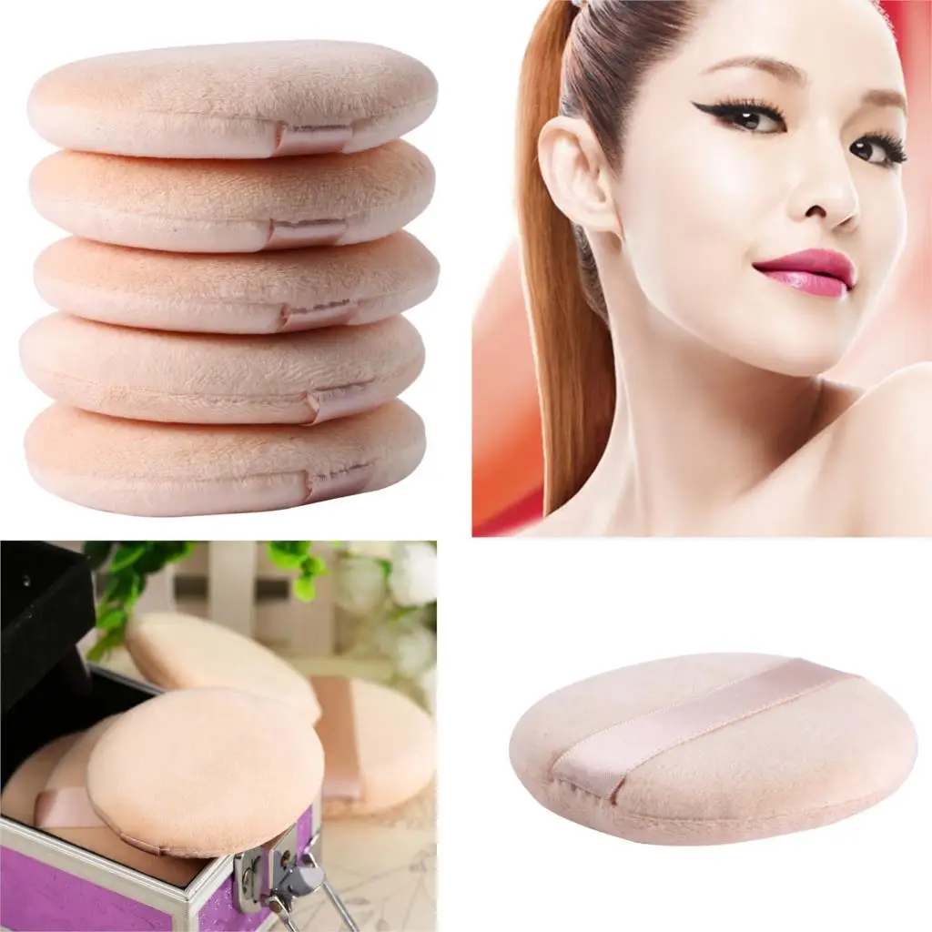 5PCS Makeup Sponge Puff Women Facial Face Body Beauty Flawless Smooth Cosmetic Foundation Powder Puff  8cm*2cm Dry Powder