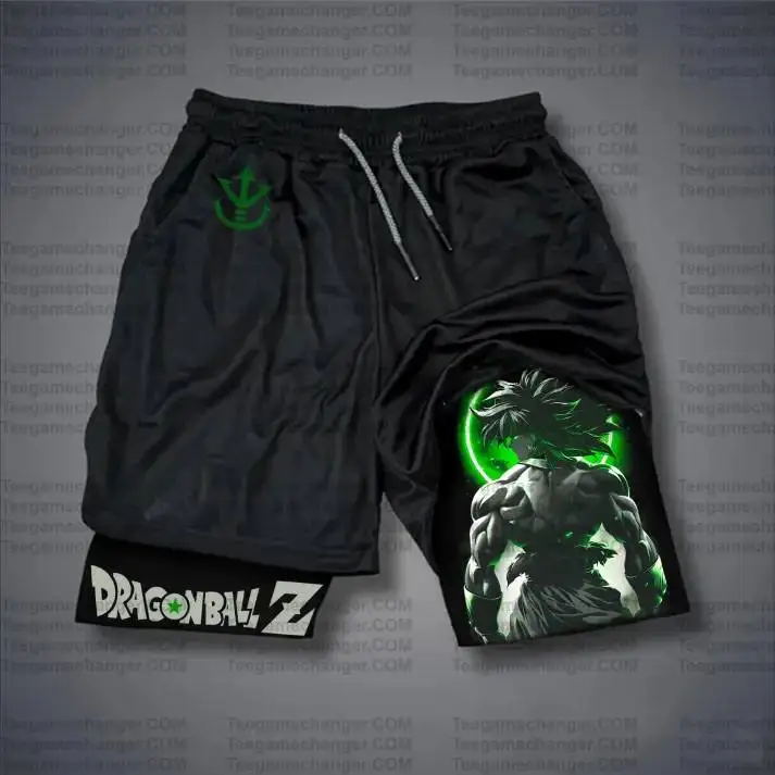 Pantaloncini sportivi da uomo Bandai Dragon Ball di alta qualità Pantaloncini da allenamento con stampa grafica Goku elasticizzati