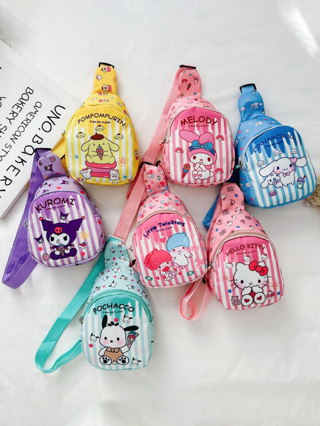 1pc Hello Cartoon Kitty My Melody Kuromi Cinnamoroll Printed Shoulder Bag Versatile Crossbody Bag Birthday Gift