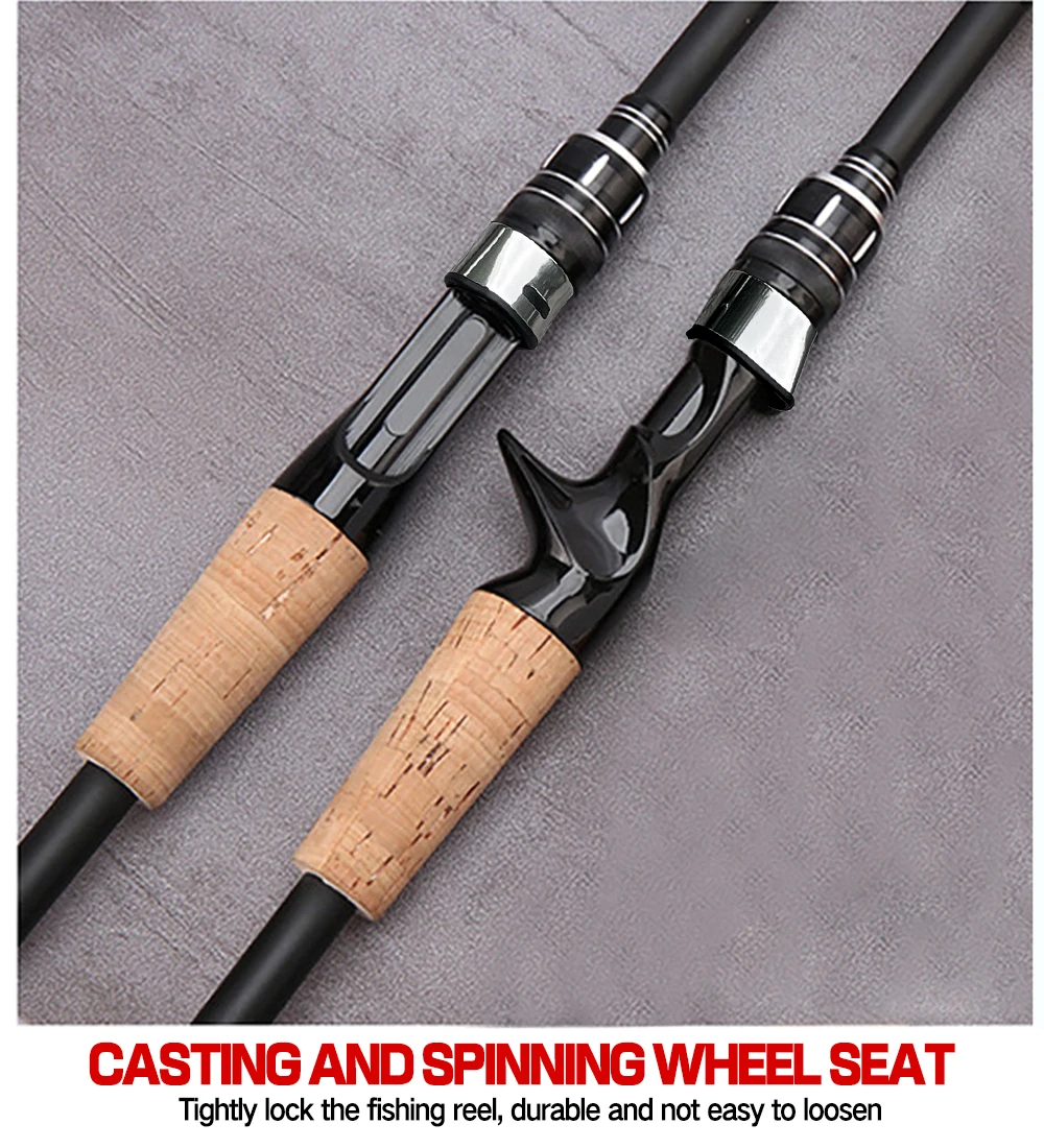 Teleskop Köder Stange 1,5 M 1,8 M 2,1 M 2,4 M Carbon Spinnrute Baitcasting Angelrute 8g-25g Holzgriff Casting Angelgerät – Detail 9