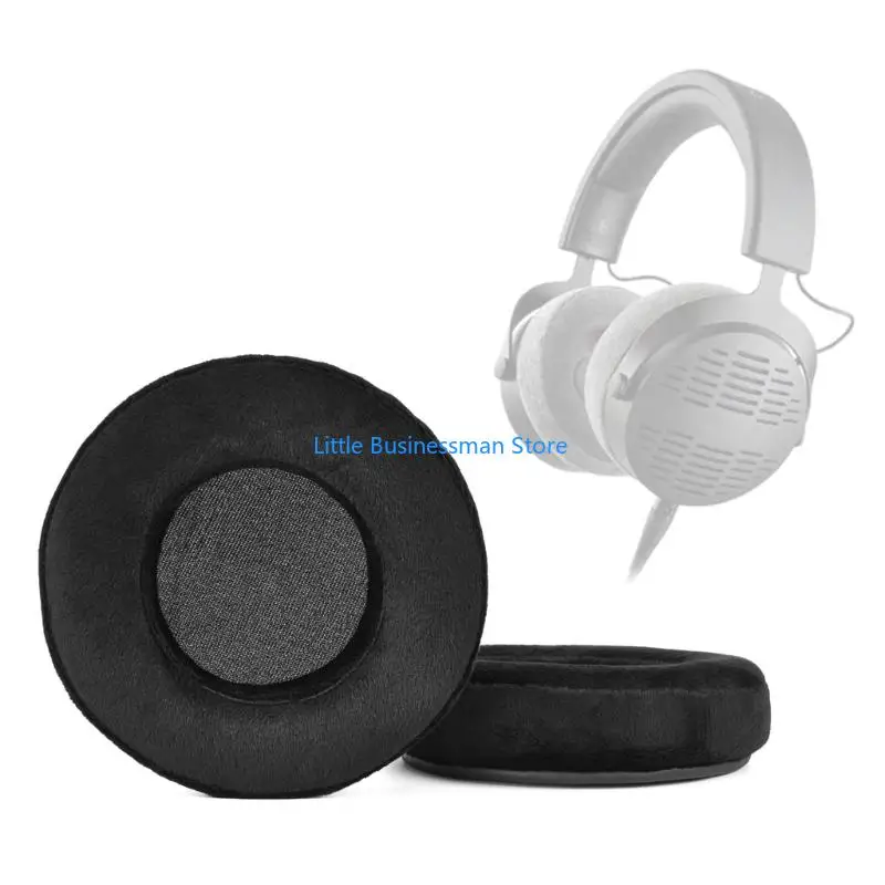 Ersatz-Ohrpolster-Set kompatibel für DT770Pro DT880Pro DT990, schwarze Velours-Ohrpolster für Over-Ear-Kopfhörer M76A – Detail 10