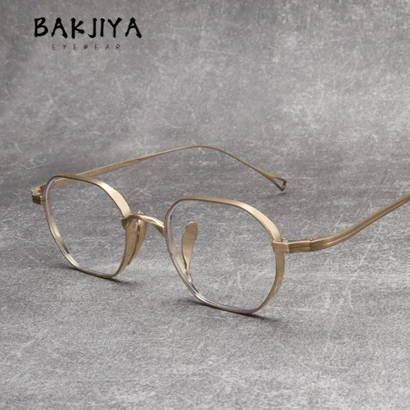 

Japanese Handmade Pure Titanium Eyeglass Frame Women Anti Blue Light Retro Square Wide Rim Prescription Glasses Frame Men 2025