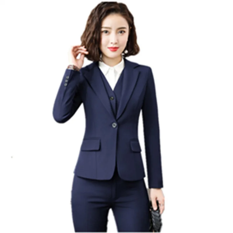 8816Spring and Autumn Business Wear Women's Long Sleeve Suit Interview Fashion Temperament Business Formal Wear Work Clothes