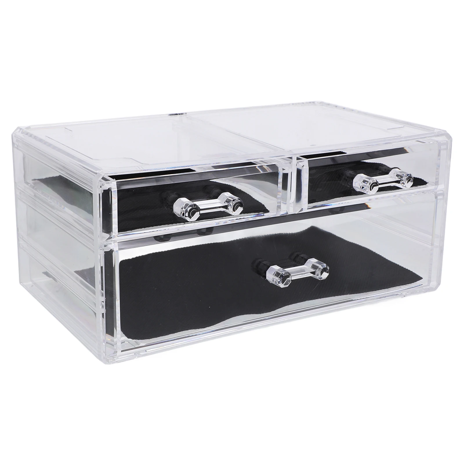 

3 Tier Acrylic Drawer Organizer Clear Makeup Storage Box Desk Bathroom Counter Skin Care Lotion Office Supplies