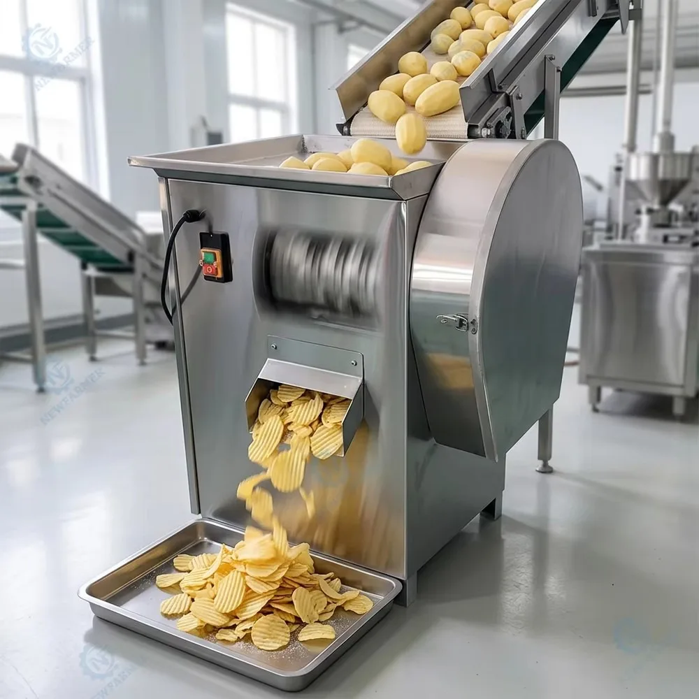Commercial Fruit Vegetable Cutter Machine Stainless Steel Crisp Cutting Device for Production Workshop Efficient Raw