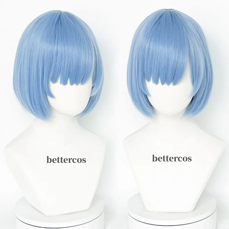 Anime Re：Life in a different world from zero Rem Ram Cosplay Wig 30cm Heat Resistant Synthetic Hair Halloween Wigs + Wig Cap