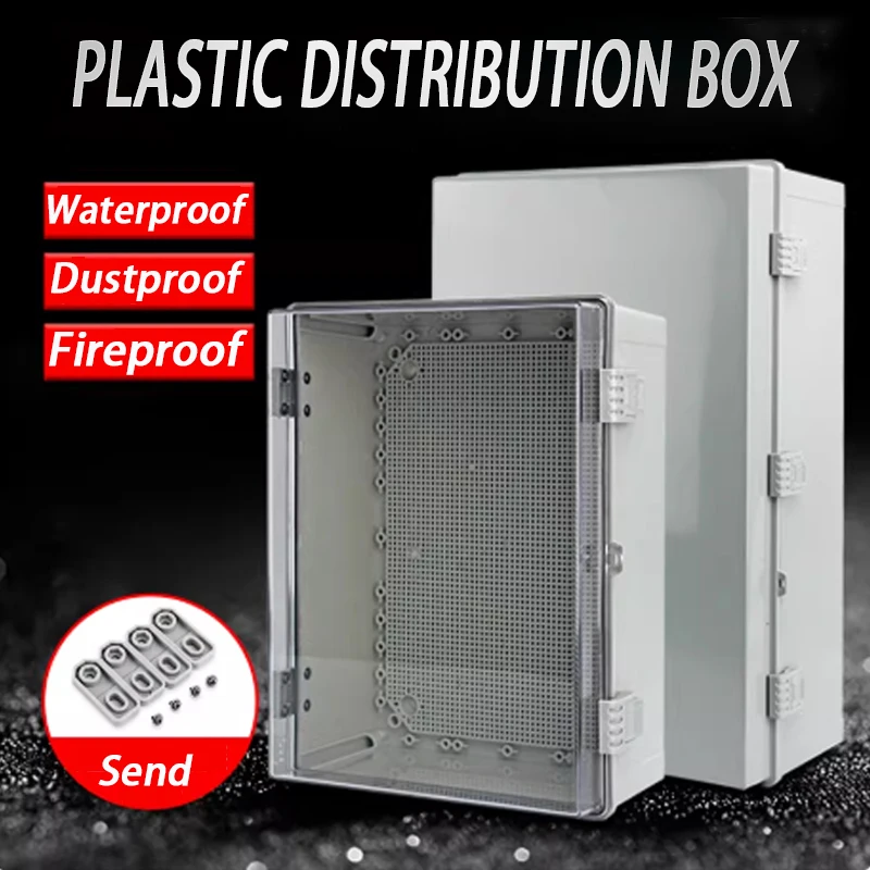 Outdoor waterproof power box made of ABS plastic with IP66 electrical control panel indoor connection cable branch junction box