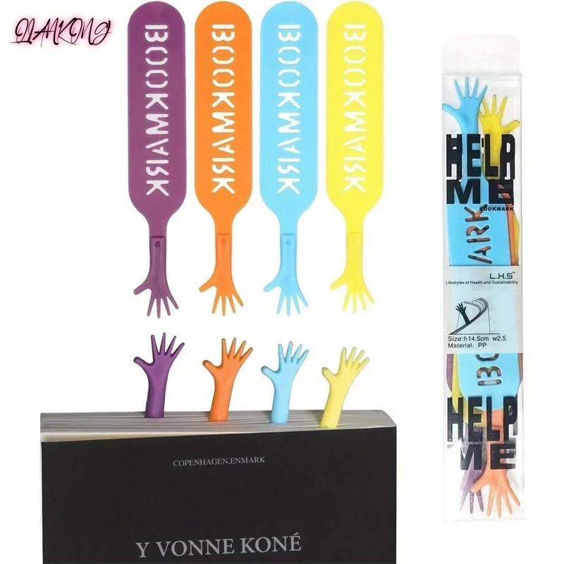 

4Pcs/box Creative Finger Novelty Bookmark Funny Books Mark for Pages Kids Gifts School Stationery Supplies Friend Gifts