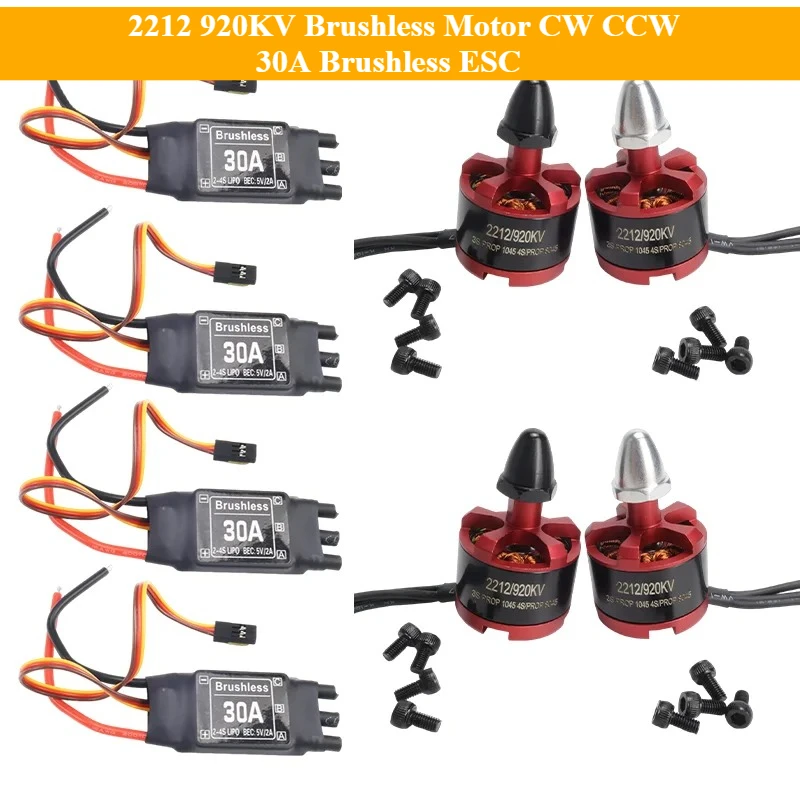 2212 920KV Motor sin escobillas CW CCW y 30A ESC sin escobillas para F330 X525 F450 S500 500 550 Quadcopter Multirotor ampliar DIY