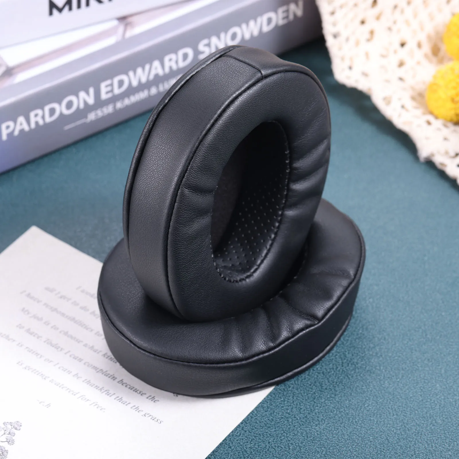 2 pz/paia auricolari auricolari, paraorecchie di ricambio montati sulla testa, per auricolari Brainwavz HM5 Audio Technica ATH M50 ATH-M50x