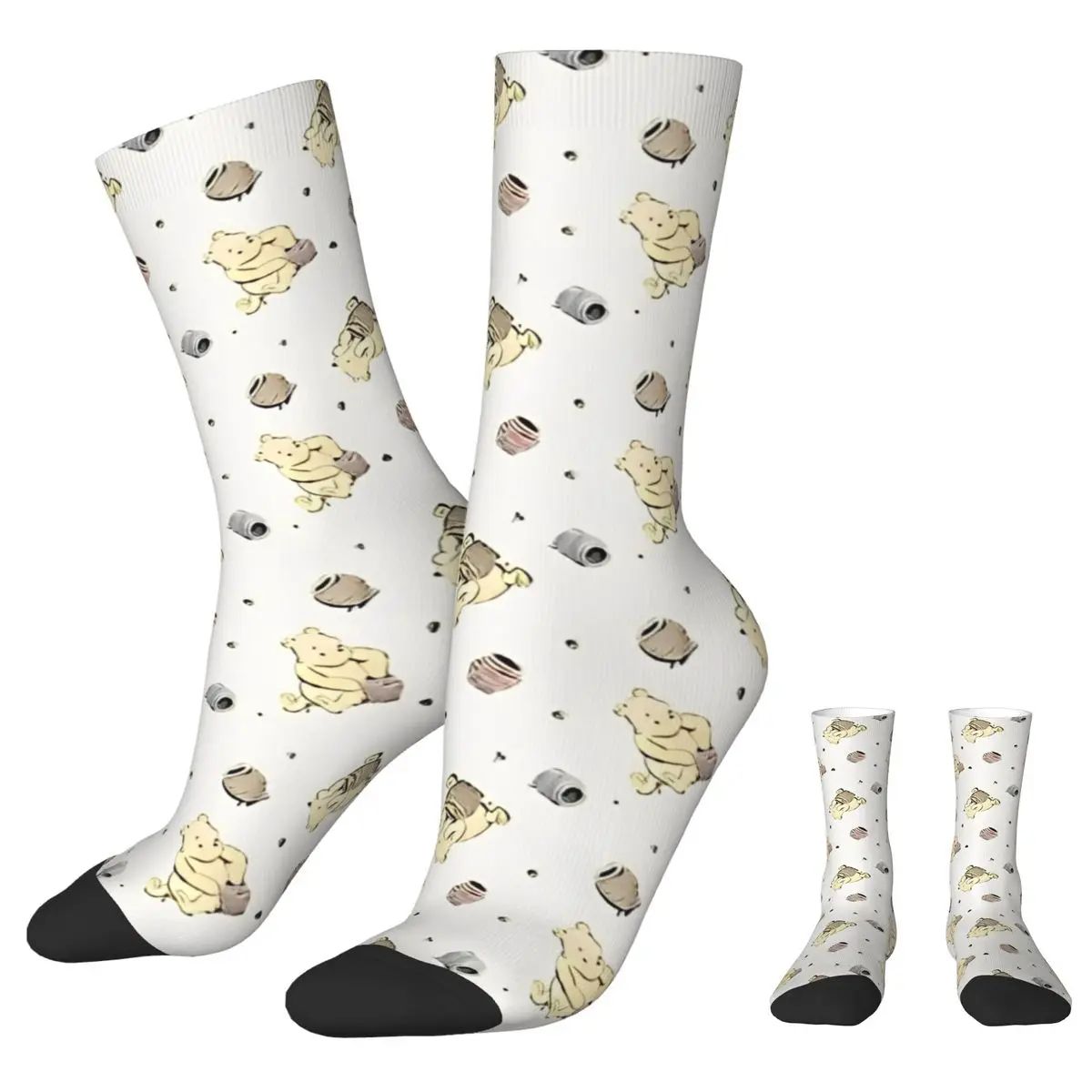 Pooh Bear Socks Autumn pooh Stockings Funny Men Soft Socks Printed Cycling Non Slip Socks