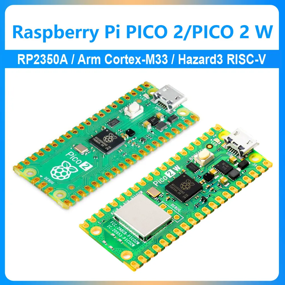 Raspberry Pi Pico 2/Pico 2 W RP2350 Chip RISC-V Hazard3 520KByte SRAM 4MB QSPI Pamięć Flash ARM Cortex-M33