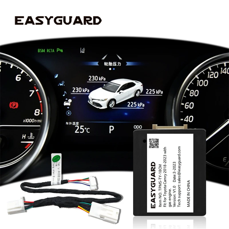 EasyGuard Plug Play TPMS Tyre Pressure Monitor System Fit For 8th Camry 2018-2023 With Gas Engine