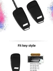 Suitable for Audi folding key Case A3 S3 Q3 A6 TT Q7 R8 Modified sports car style key case rear cover