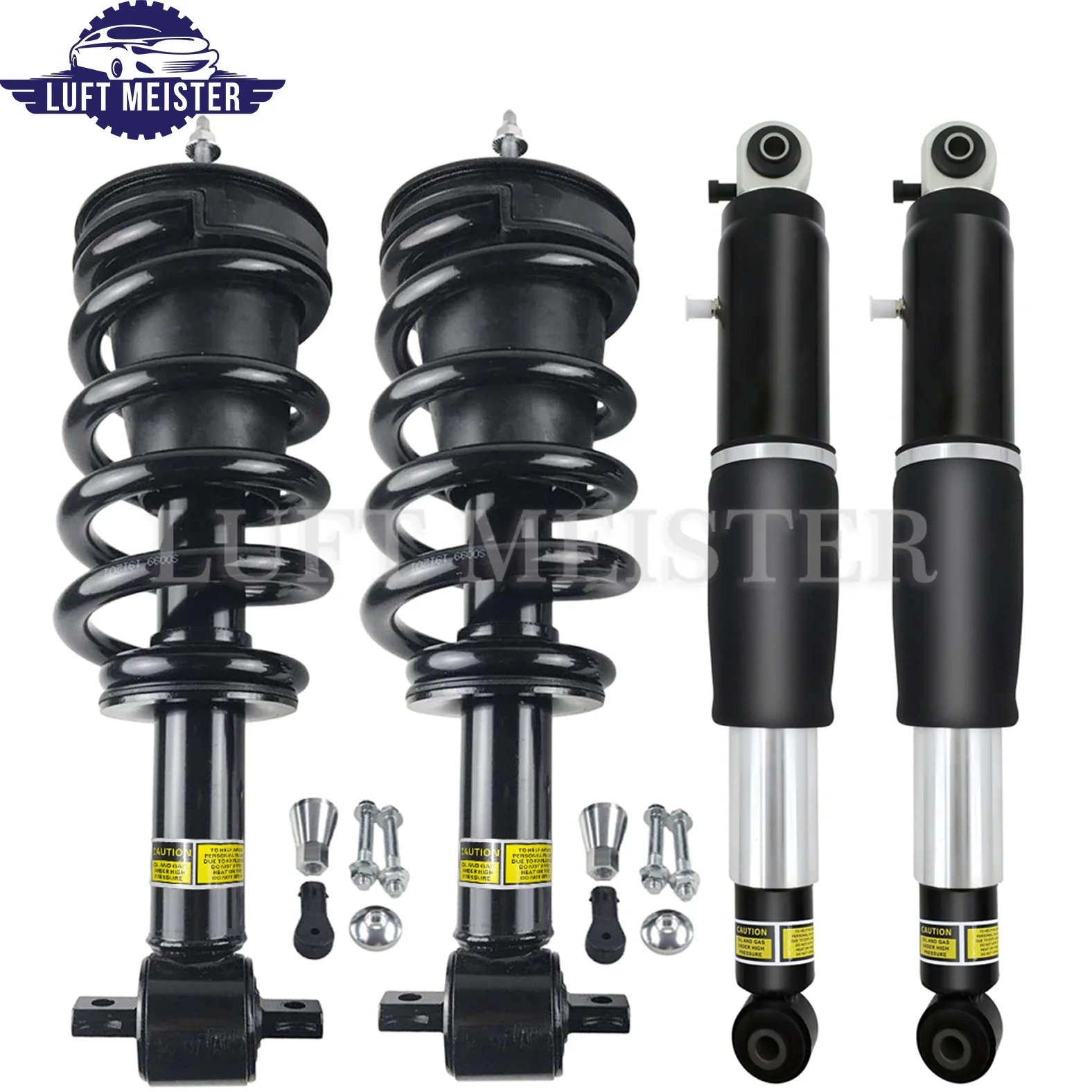 4PCS Front&Rear Shock Absorber for Cadillac Escalade/GMC Yukon 1500/ Chevrolet Avalanche / Suburban w/EBM 25888683 23487281