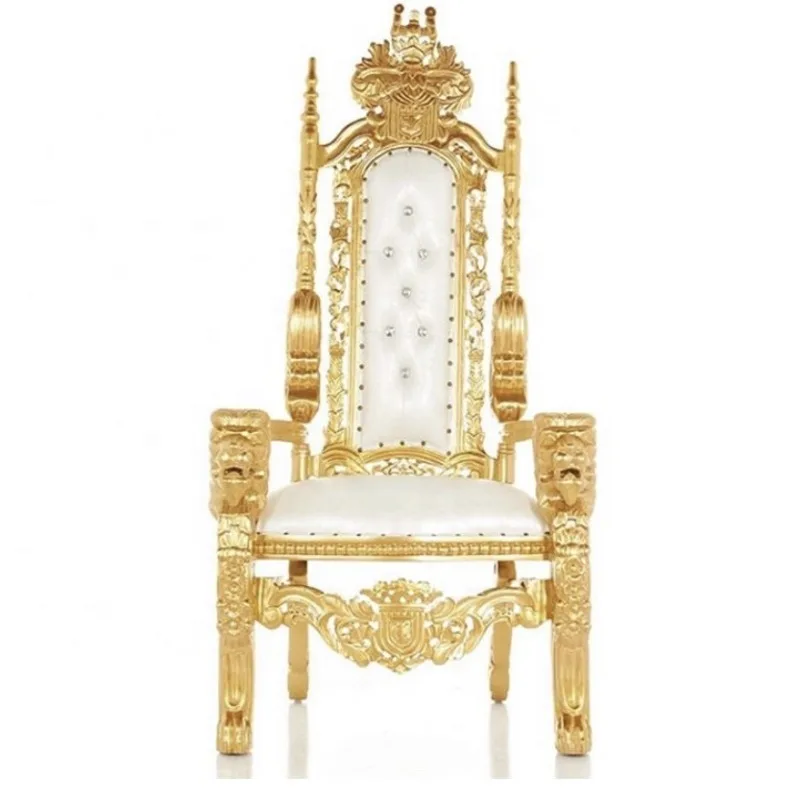 

Luxury Royal Cheap King's Throne Golden Wedding Chair Bride and Groom's Lion Chair