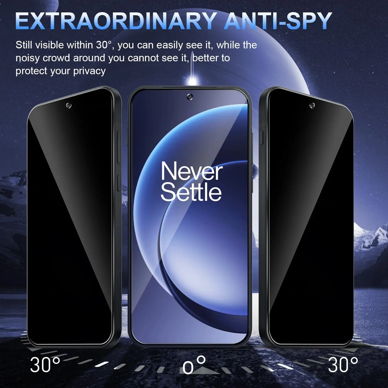 Anti-Spionage-Displayschutzfolie für OnePlus 15 6,78 Zoll, gehärtetes Glas, Blickschutz, kratzfest, 9H, case-freundlich, hochwertiges Aluminium – Detail 3