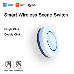 Botón Tuya Zigbee, interruptor de escena inteligente inalámbrico, controlador de escenario de automatización, dispositivos inteligentes necesarios, puerta de enlace Zigbee Smart Life