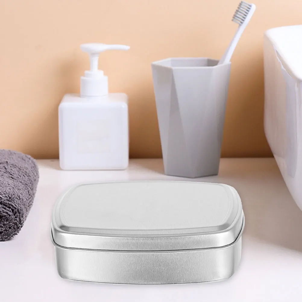 

Aluminum Soap Box Travel Container Bar Holder Case Tin with Lid Portable Lightweight Metal Soap Holder Tin for Creams