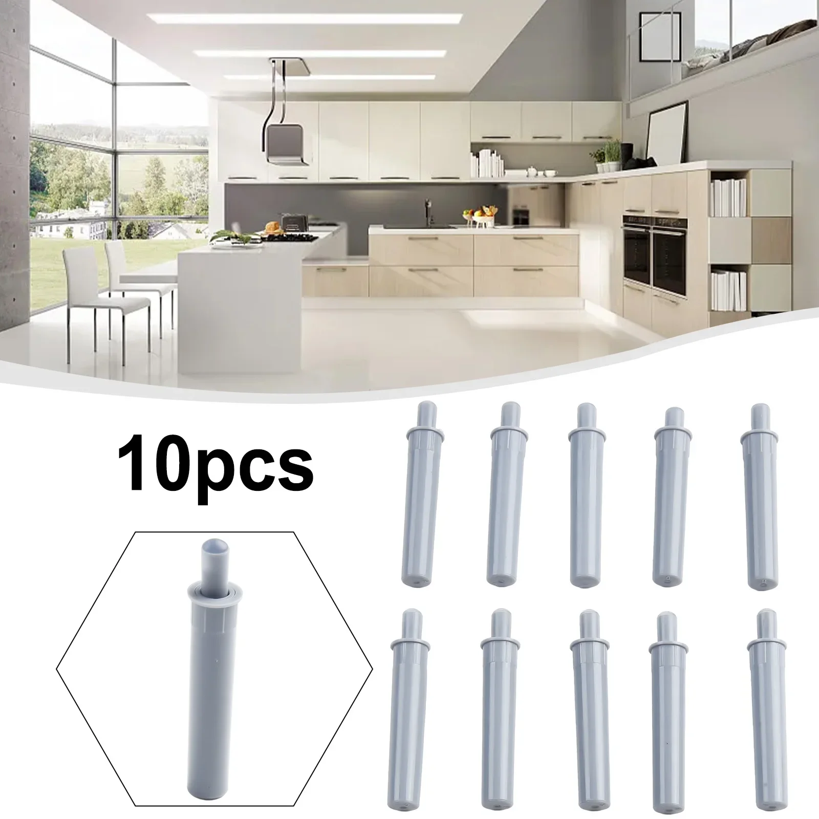 

High Quality Dampers Buffer Catch System Damper White 10pcs ABS Plastic Cabinet Door Stop Cupboard Push To Open