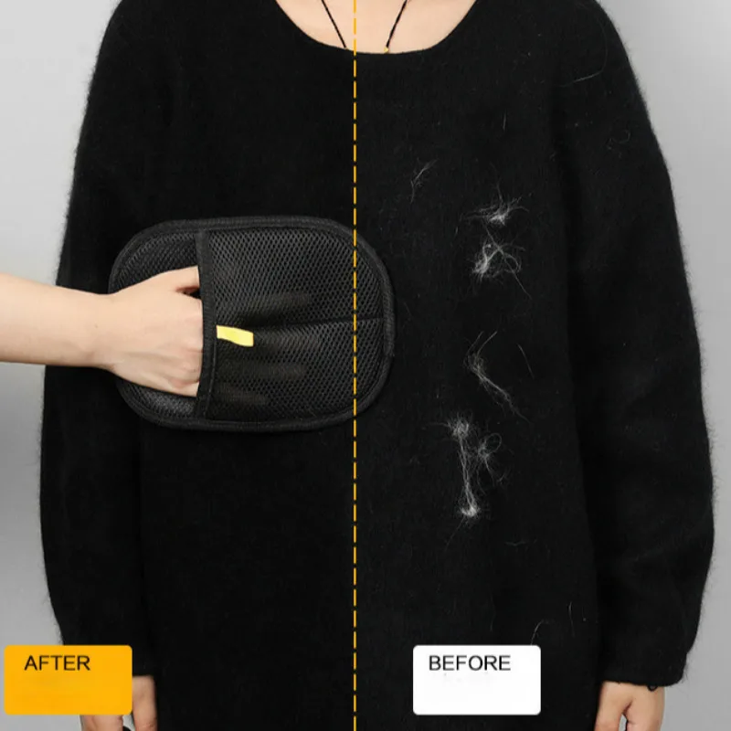 

Перчатки для удаления шерсти домашних животных, двухсторонний многоразовый инструмент для ухода за собаками, кошачьим мехом, статические чистящие перчатки для ковров, мебели